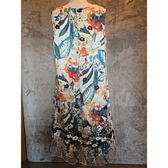 Catherines Floral Embroidered Mesh Maxi Dress 0X 14 16W - Picture 3 of 9